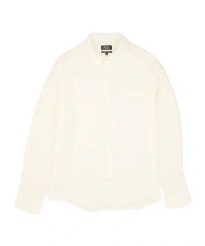 Apc Cassel Logo-embroidered Shirt In White