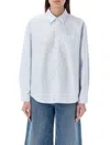 Apc A.p.c. Casual Shirt In Light Blue Stripes