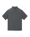 Apc A.p.c. Casual Short-sleeve Linen Shirt With Classic Collar In Gray