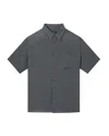 Apc A.p.c. Casual Short-sleeve Linen Shirt With Classic Collar In Gray