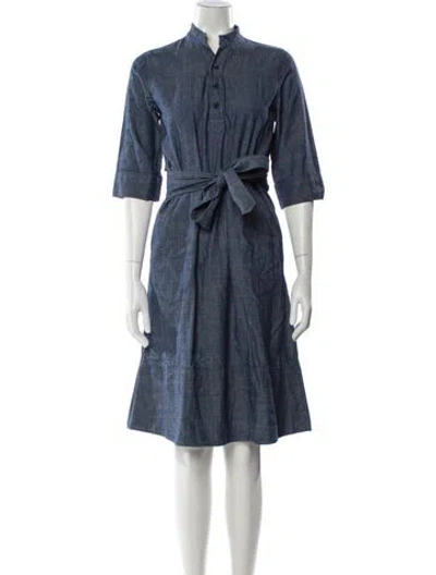 Pre-owned Apc Chambray Knee-length Dress In Blue