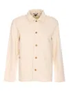 Apc Kerlouan Beige Jacket With Classic Collar And Front Button Closure In Cotton Man In Beige