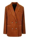 Apc Double-breasted Jacket Jackets Brown In Brown