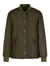 Apc A.p.c. Camila' Jacket With Press Buttons In Military Green Quilted Fabric In Verde