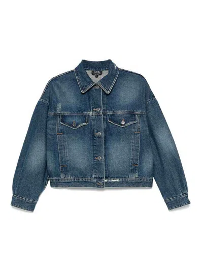 Apc A.p.c. Cally Denim Short Jacket In Blue