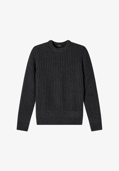 A.p.c. Charcoal Gray Sweater In Recycled Wool Xs Charcoal Grey In Multi
