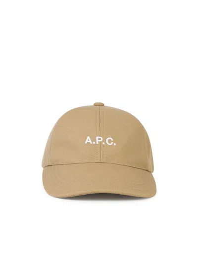 Apc Charlie Beige Cotton Cap