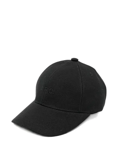 A.p.c. Charlie Logo-embroidered Wool-blend Baseball Cap In Black