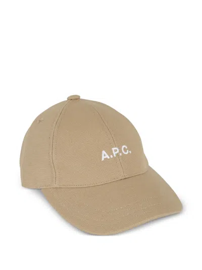 Apc Charlie Logo-embroidered Cap In Brown