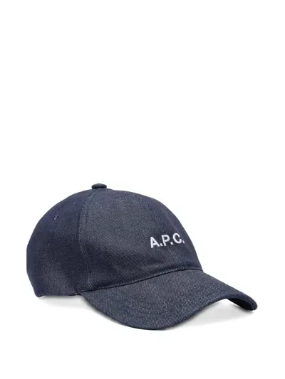 A.p.c. Charlie Logo-embroidered Baseball Cap In Blue