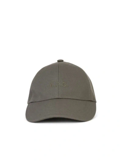 Apc Charlie' Military Khaki Cotton Cap In Grey