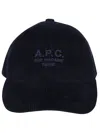 Apc Charlie Rue Madame Logo-print Cotton-corduroy Baseball Cap In Blue