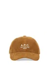 Apc A.p.c. Logo Printed Corduroy Cap In Brown