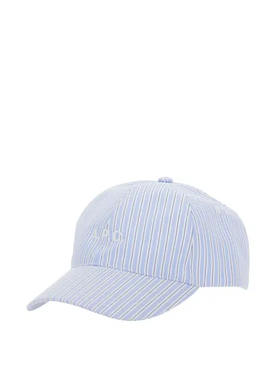 Apc Charlie Striped Baseball Cap In Pink