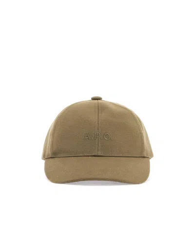Apc Charlie Logo-embroidered Cotton-blend Canvas Baseball Cap In Green