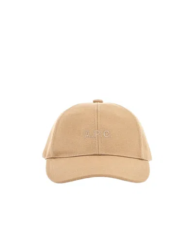 Apc A.p.c. Charlies Logo Embroidered Baseball Cap In Nude