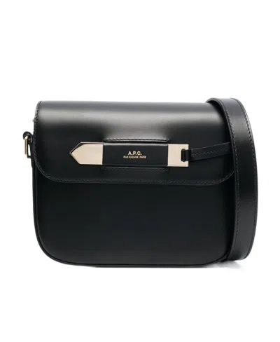 Apc Charlotte Leather Shoulder Bag In Black