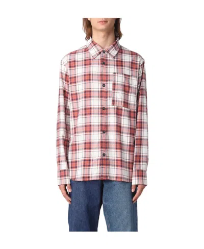 Apc Check-pattern Cotton Shirt In Pink