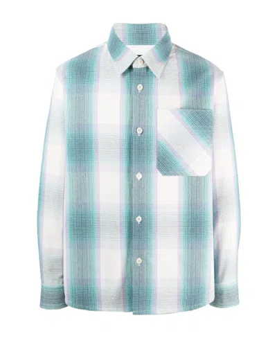 Apc Check-pattern Shirt Jacket In White