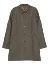 Apc Checked Button-fastening Coat In Brown
