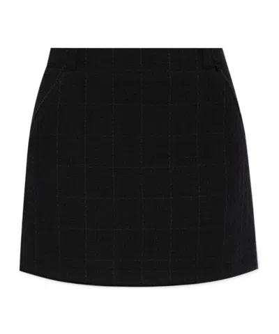 Apc Checked-print Tweed Mini Skirt In Black