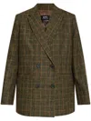 Apc A.p.c. Brown Plaid Double-breasted Lucy Jacket In Brown