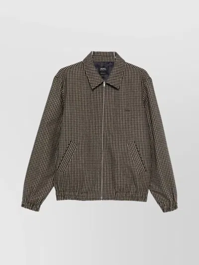 APC CHECKERED JACKET WITH COLLARED NECK AND POCKETS