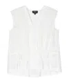 A.p.c. Check-pattern V-neck Tank Top In White