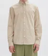 Apc A.p.c. Classic Button-down Shirt With Signature Chest Pocket In Bac Beige Fonce