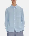 Apc A.p.c. Linen Cassel Shirt For In Blue
