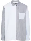 Apc Mens Blue Erwann Striped Cotton-poplin Shirt In Blue