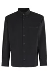 Apc A.p.c. Logo-embroidered Long-sleeved Shirt In Black