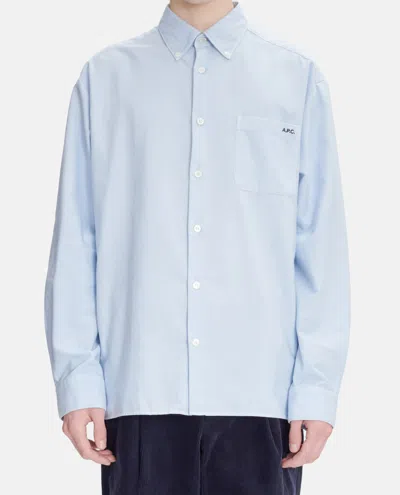 Apc Chemise Mateo Logo In Azure