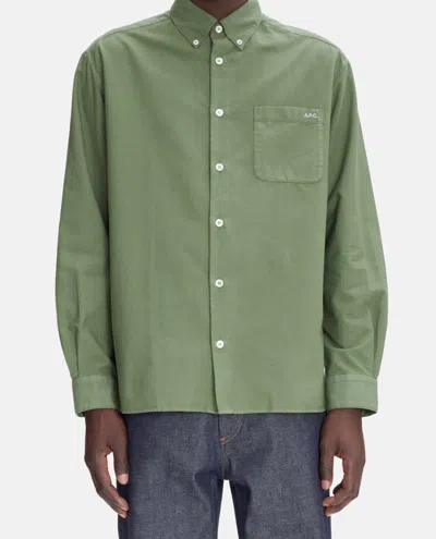 Apc Chemise Mateo Logo In Green