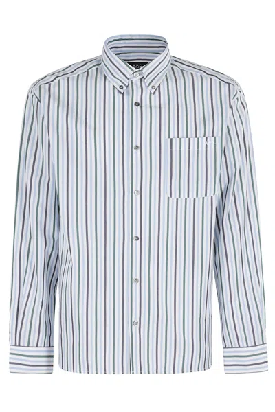 Apc A.p.c. Striped "mateo" Shirt In Blue