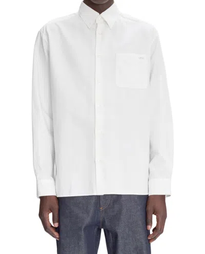 A.p.c. Long-sleeve White Shirt With Classic Button-down Collar