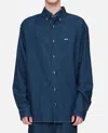 Apc A.p.c. Button-down Denim Shirt With Logo Detail In Blue