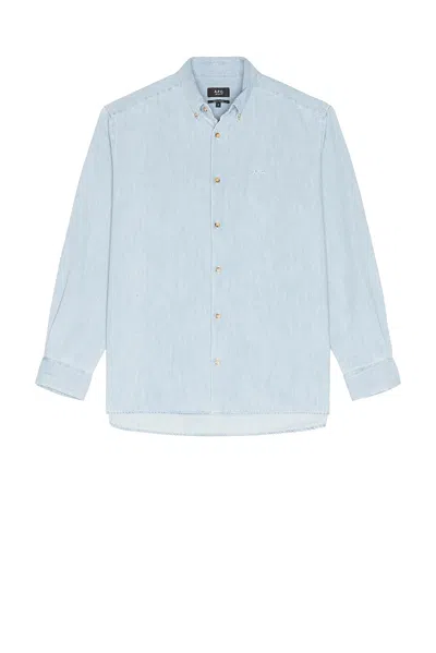 Apc A.p.c. Chemise Mathias In Iav Pale Blue