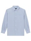 Apc Striped Sela Shirt With Chest Pocket In Black