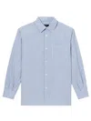 Apc Striped Sela Shirt With Chest Pocket In Blue
