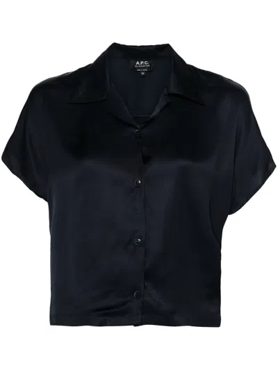 Apc Miley Short-sleeve Shirt In Blue