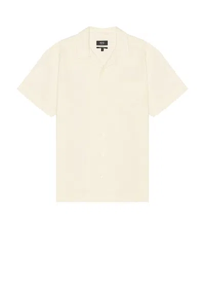 Apc Chemisette Roy Short Sleeve Shirt In Ecru