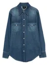 Apc Long-sleeved Denim Shirt In Blue