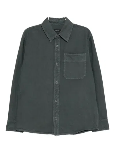 Apc Chest Pouch Pocket Shirt Jacket In Gray