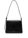 Apc Sac Virginie Flap Leather Shoulder Bag In Black
