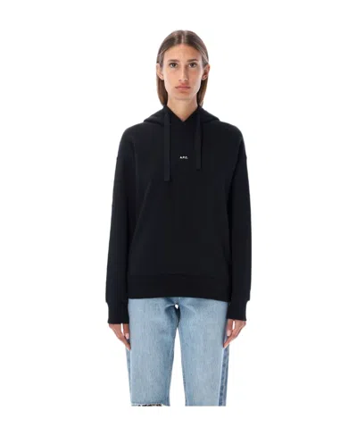 APC A.P.C. LOGO DETAILED DRAWSTRING HOODIE