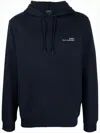 Apc Classic Black Hoodie With Drawstring And Embroidered Logo In Blue