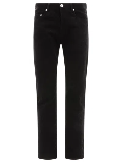 Apc Corduroy Straight-leg Trousers In Black