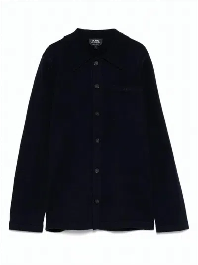 Apc Classic Button-up Cardigan With Pointed Collar In Animal Print