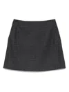 Apc Classic Check Wool Skirt In Dark Anthracite Grey In Black